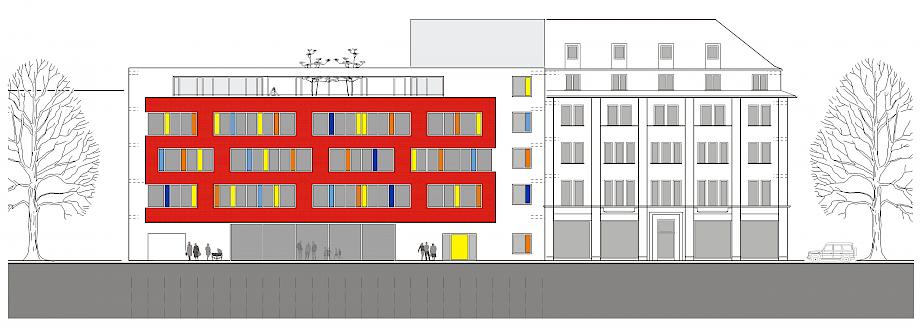 Ansicht komplett Alt- und Neubau